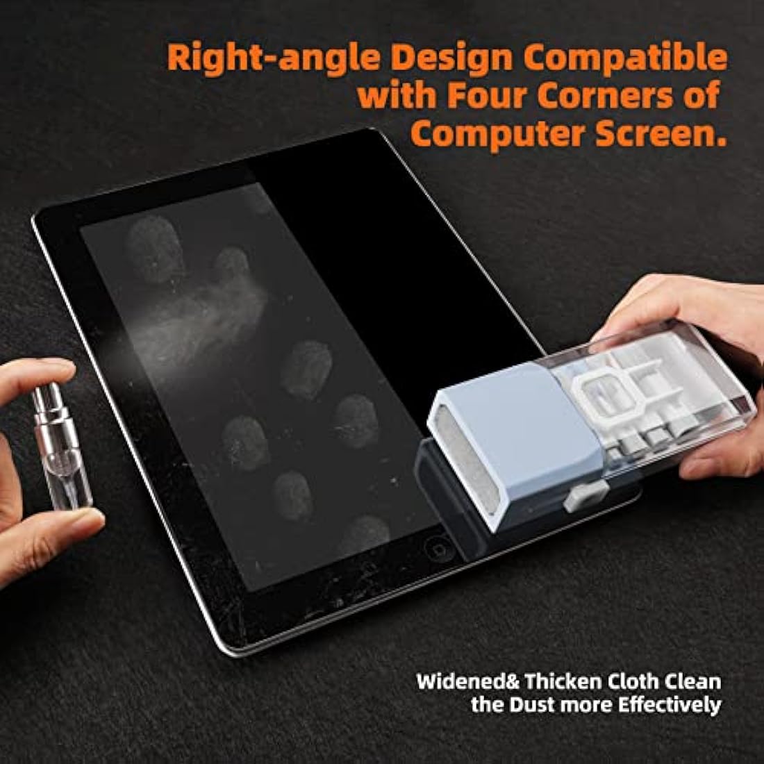 Laptop Screen Keyboard Cleaner Kit, Electronics Cleaning kit Tool for MacBook iPad iPhone Pro Cell Phone, Brush Tool for Tablet, Computer, PC Monitor,Camera with Spray with Patent (Morandi Light Blue)