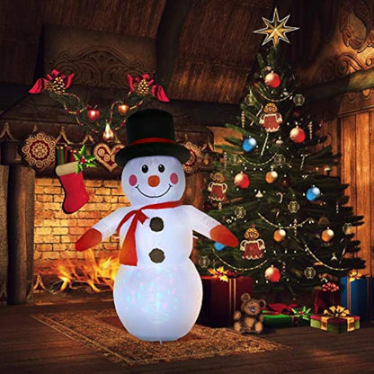 Uten Inflatable Snowman Christmas Decoration Outdoor Indoor with Rotating LED Light Up Home Garden Lawn Yard Party 4Ft
