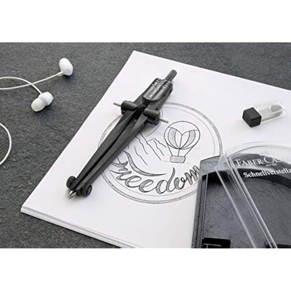 Faber-Castell Stream Quick-Set Compass - Black Stone, 174530