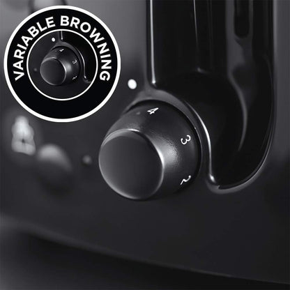 Russell Hobbs Textures 4 Slice Toaster (Extra Wide Slots, 6 Browning levels,cancel & reheat function with indicator lights, Removable crumb tray,