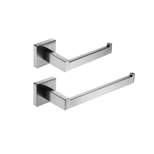 Bathroom Hardware Set,2-Pieces Brushed Accessories 304 Stainless Steel Wall Mounted Bathroom Hardware 2-Piece Set Towel Rack and Toilet Paper Holder