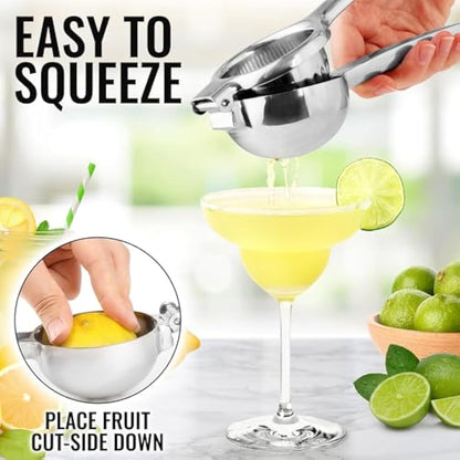 Lemon Squeezer Stainless Steel with Premium Quality Heavy Duty Solid Metal Squeezer Bowl - Large Manual Citrus Press Juicer and Lime Squeezer Stainless Steel - by Zulay Kitchen