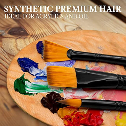 Pinturale Arts Set of 12 Acrylic Paint Brushes | Acrylic & Oil Masters | Oil Paint Brushes | Handmade Acrylic Paint Brush Set