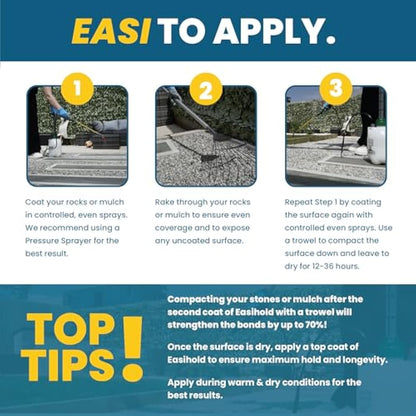 Vuba EASIHOLD ROCKS - Award Winning 5L XL Gravel Binder for Bonding Stones, Bark and Gravel on Borders, Patios and Garden Paths. Lasts up to 3 Years, Non Toxic, Ready to Use.
