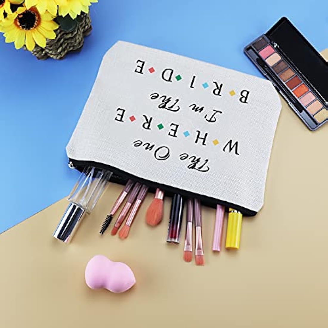 Bride Gift Bridal Makeup Bag Bride to Be Bridal Shower Gift Newly Engaged Travel Cosmetic Bag Engagement Bachelorette Party Gifts Future Mrs Gifts Valentine’s Day Wedding Present Toiletry Pouch