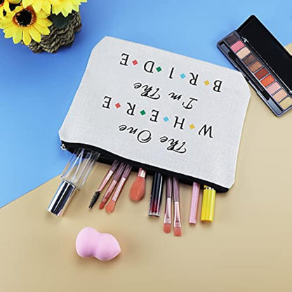 Bride Gift Bridal Makeup Bag Bride to Be Bridal Shower Gift Newly Engaged Travel Cosmetic Bag Engagement Bachelorette Party Gifts Future Mrs Gifts Valentine’s Day Wedding Present Toiletry Pouch