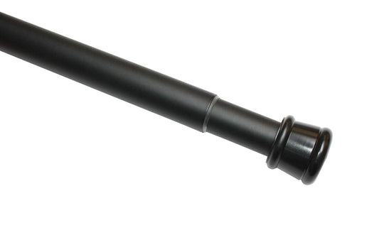 GARDINIA Tension Rod, Metal Rod, Extendable, Curtain Pole without Drilling or Screwing Required, Diameter 23/26 mm, Length 90-140 cm, Matte Black