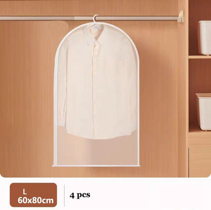 Amoyie Clear Clothes Covers, Pack of 4, Dust Cover, Garment Bags No Zip