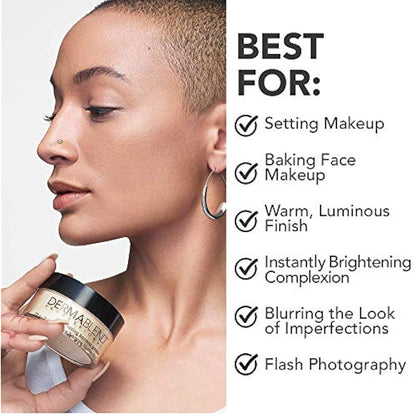 Dermablend Professional Illuminating Banana Loose Setting Powder - Sets Face and Body Makeup for Up to 16 Hours - Instantly Brightens Complexion - For All Skin Types, Tones, Conditions - 18g