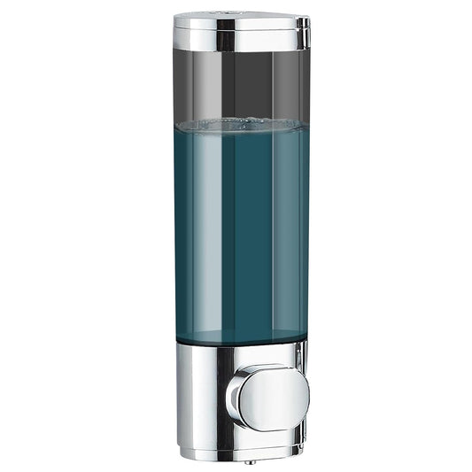 300mL Soap Dispenser,Shampoo Dispenser Wall Mounted for Bathroom,Silver Single Chamber Simple Human Plastic Body Wash Shower Gel Shampoo Conditioner