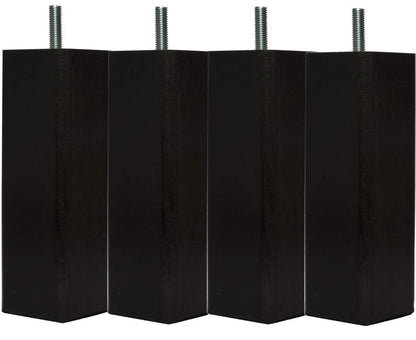 Margot – Douceur SCANDINAVE Square Wood Base 4 Feet 5 x 5 x 18 cm, Wood, black, 5 x 5 x 18 cm
