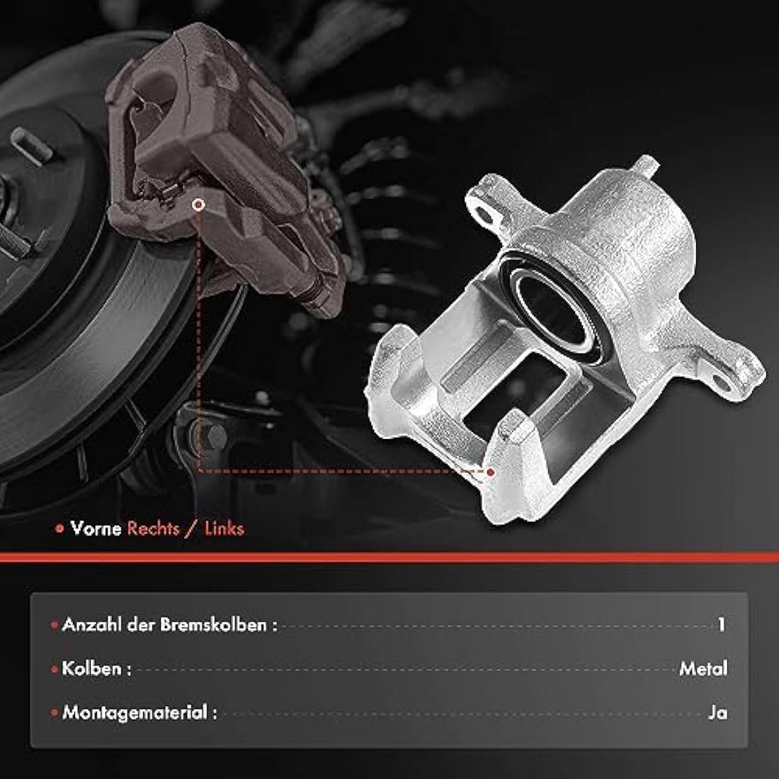 Frankberg Brake Caliper Disc Brake Front Right Compatible with Fiesta Saloon Fiesta VI CB1 CCN Fiesta VI Van Replace# 344535