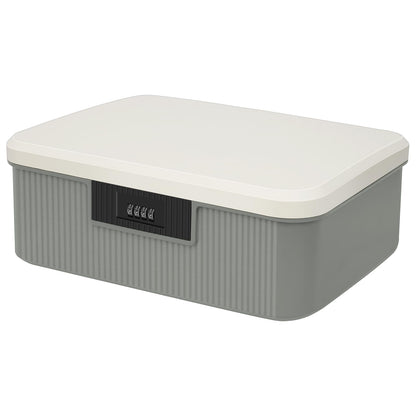 HOTOOLME Lockable Storage Container Bin,Medicine Organizer Box,Grey, M