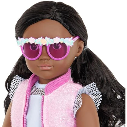 Our Generation - 46 cm Floral Fashion Starter Doll - Rosalind - Dark Brown Hair & Eyes - 3 Outfits & Styling Accessories in Gift Box - Pretend Play - Toys for Kids Ages 3+