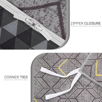 Lazzaro Double Duvet Set - Premium Brushed Microfiber Double Duvet Cover (200 x 200 cm) 3 PCs - Breathable Luxury Bedding Set With Zipper Closure