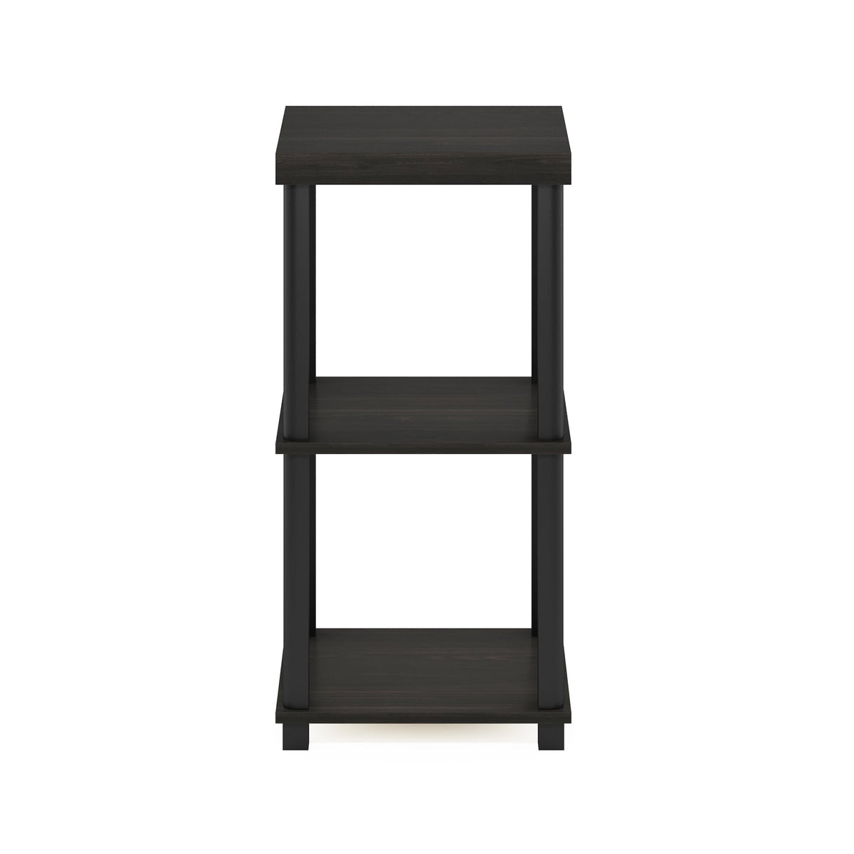 Furinno TURN-N-TUBE Side Table, 3-Tier Thick Tabletop End Table with Open Shelf, Toolless Assembly Night Stand, Bedside Table, for Living Room