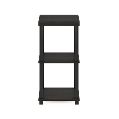 Furinno TURN-N-TUBE Side Table, 3-Tier Thick Tabletop End Table with Open Shelf, Toolless Assembly Night Stand, Bedside Table, for Living Room