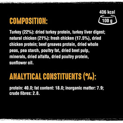 Crave Turkey & Chicken 7 kg Bag, Premium Adult Dry Cat Food with high Protein, Grain-free