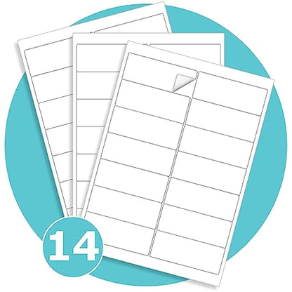 Triplast 100 x Multipurpose A4 Label Sheets - 14 Labels Per Sheet (99 x 38mm Each) - Easy Peel White Labels for Inkjet & Laser Printer - Address Labels, Shipping Labels, File Labels, DIY Stickers