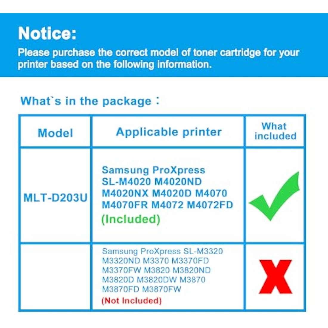 LCL Compatible Toner Cartridge MLT-D203U 15000Pages (1 Black) Replacement for Samsung ProXpress SL-M4020 M4020ND M4020NX M4020D M4070 M4070FR M4072 M4072FD