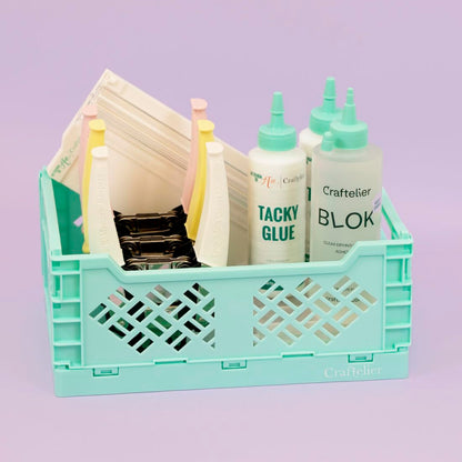 Craftelier - Box for Organizing and Storage of Craft Materials | Foldable and Stackable Design | Large - Open Box Measures 24.5 x 18 x 11 cm