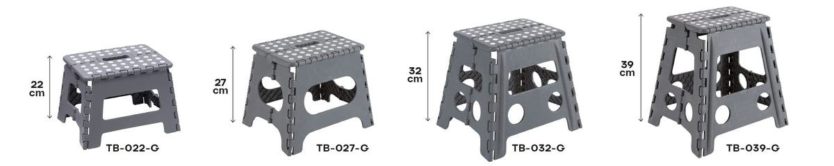 Arregui TB-027-G - Multi-Purpose Folding Stool, 290 x 220 x 270mm, Grey.
