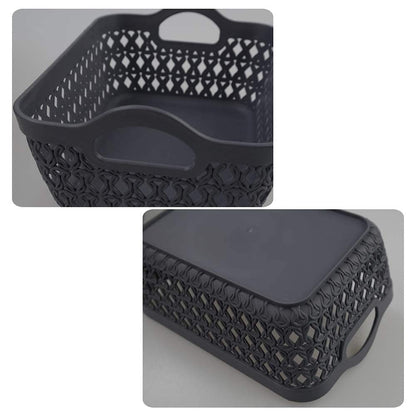 Leendines Grey Mini Basket Trays, 12 Packs Desktop Storage Tray Basket