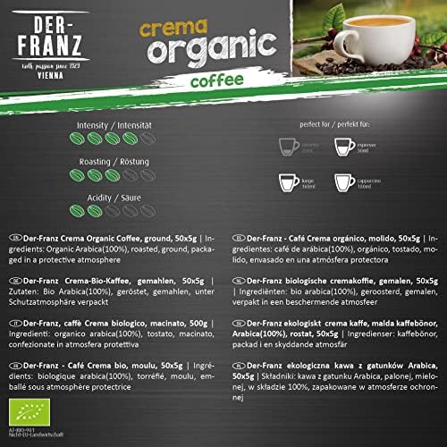 Der-Franz Coffee Pack, whole bean, 6 x 500 g (1 x Crema, 1 x Espresso, 1 x Melange, 1 x Colombia, 1 x Espresso Organic, 1 x Crema Organic)