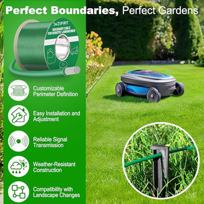 DazSpirit 200 m Boundary Cable + 100 Pegs + 20 Cable Connectors + 10 Connection Terminals for Robot Lawnmower, Garden Wire Accessory Set, Compatible