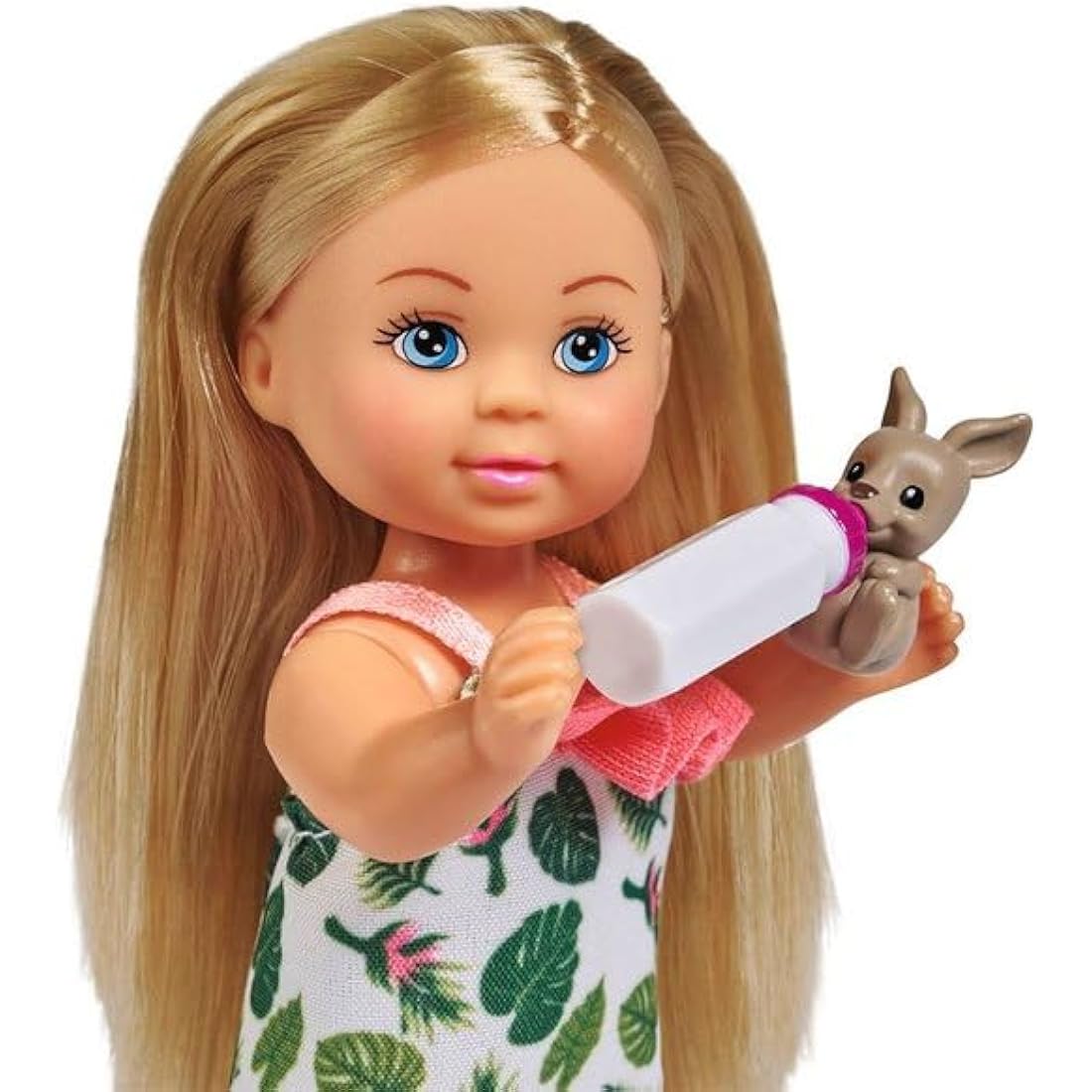 Simba Steffi Love Kangaroo 105733513 Doll in a Cute Dress with Kangaroo, Mother and Baby, with Cute Function, Try-me, 12 cm, for Children from 3 Years