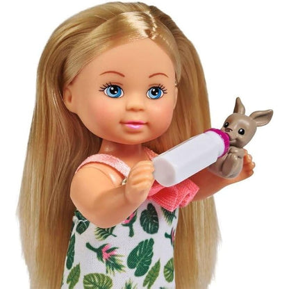 Simba Steffi Love Kangaroo 105733513 Doll in a Cute Dress with Kangaroo, Mother and Baby, with Cute Function, Try-me, 12 cm, for Children from 3 Years