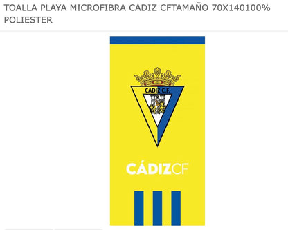 JYC CREATIVE Beach & Pool & Gym Towel, Football Gifts, Exclusive Fan Products, Ideal Gifts for Football Fans, Towel (P1, 70X140, Cadiz C F)