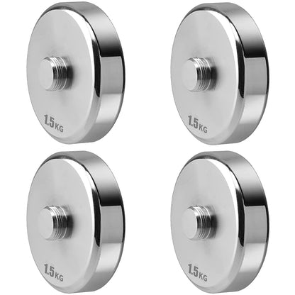 4 Pieces 1.5kg Weight Plates for 10kg Steel Dumbbells (4?1.5kg)