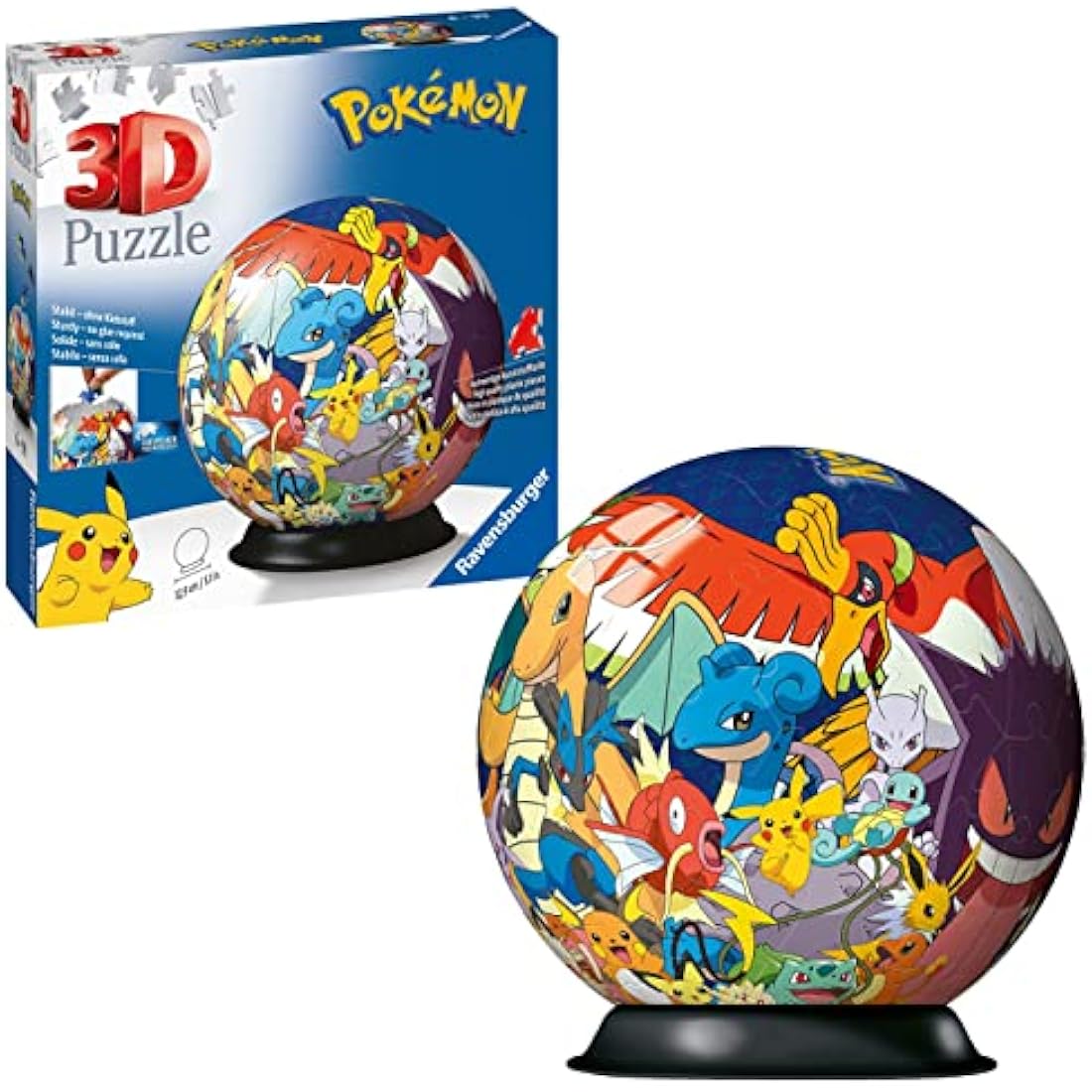 Ravensburger Pokemon 3D Jigsaw Puzzle Ball for Kids Age 6 Years Up - 72 Pieces - No Glue Required for Boys and Girls