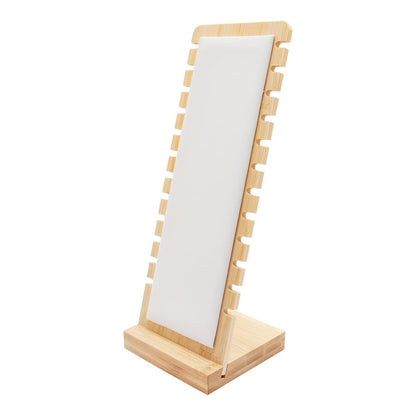 GLADFRESIT Necklace Hanger Display Stand, Solid Wood Necklace 12 Slots with Leather Display Stand for Necklace and Bracelet Retail Stores or Personal