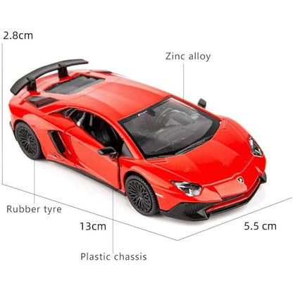 TGRCM-CZ 1/36 Scale Lamborghini Aventador LP770-4 Casting Car Model, Zinc Alloy Toy Pull Back Vehicles Toy Car for Toddlers Kids Boys Girls Gift (Red)