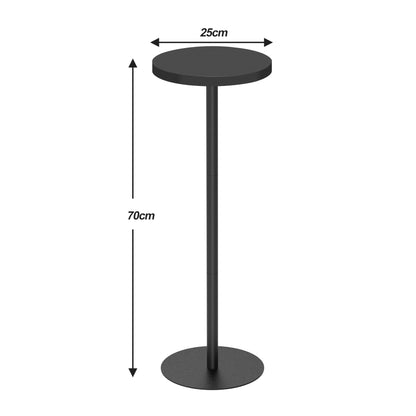 TUTOTAK Tall Round Side Table, Small End Table, Drink Table, Pedestal Side Table, livingroom, Black TB01BK065EU