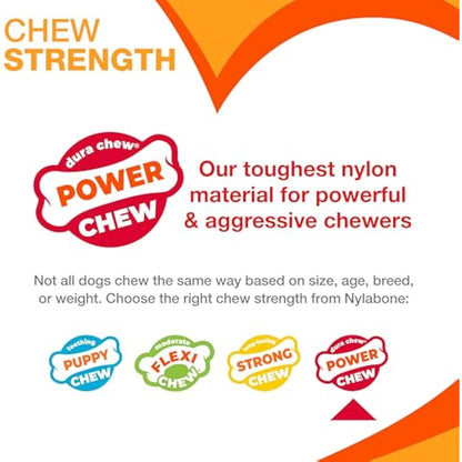 Nylabone Dura Chew Extreme Tough Dog Chew Toy Bone, Chicken Flavour, L, for Dogs Up to 23 kg