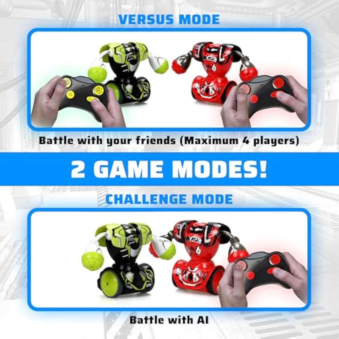 SilverLit Robo Kombat Twin pack | Pack of Two Fighting Robots | Lights and Punching Sound Effects | Remote Control Toy - Ultimate Battling Robots for Boys and Girls ages 5+