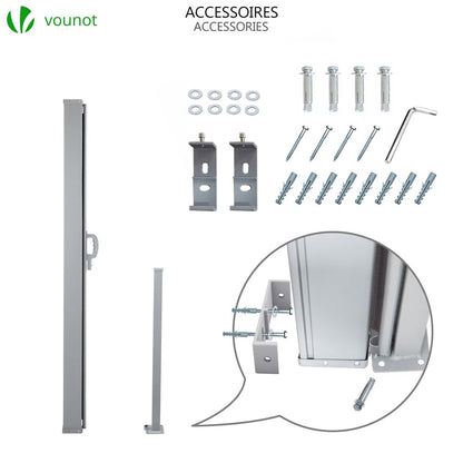 VOUNOT Retractable Side Awning, Outdoor Privacy Protection Screen for Garden, Balcony, Terrace, 160 x 300 cm, Dark Grey
