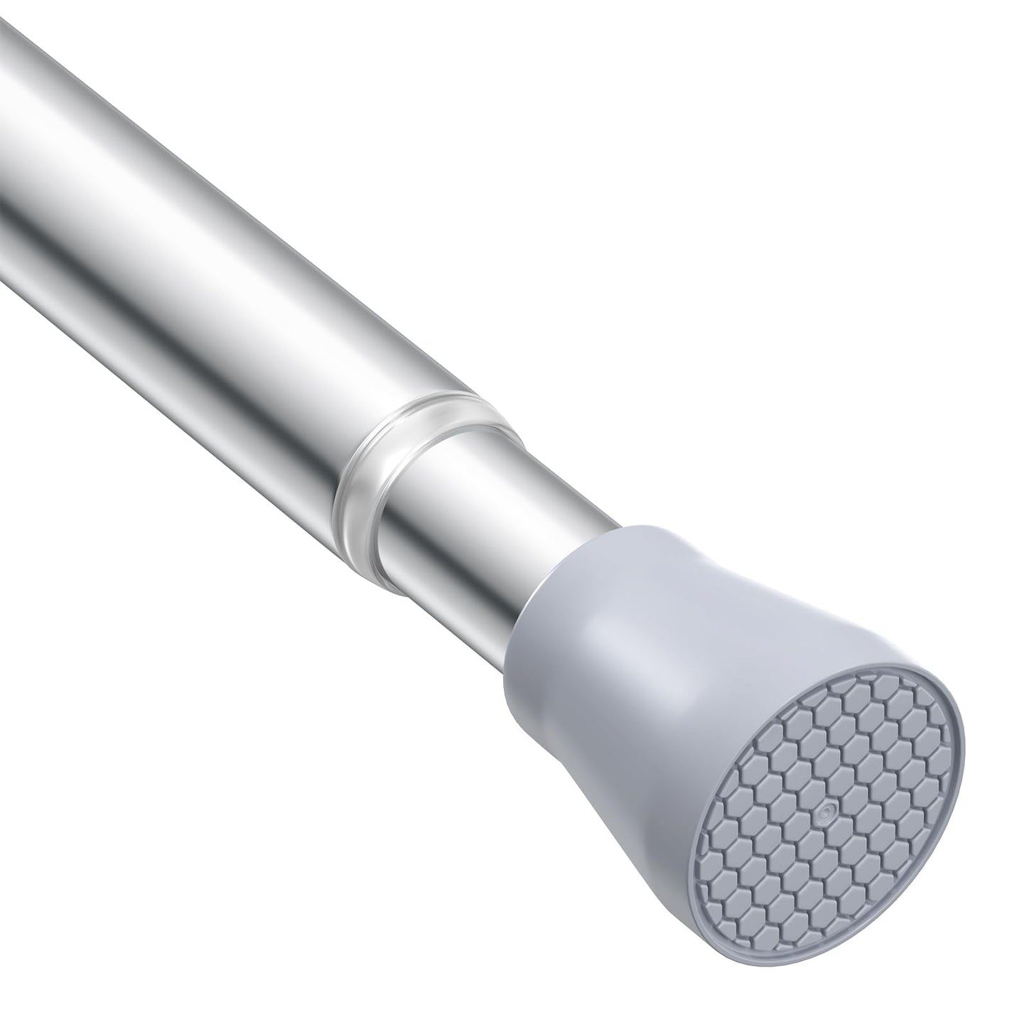 Shower Curtain Rail 70-130cm Extendable Curtain Poles 2pcs, Shower Curtain Pole Silver Tension Rods for Curtains Stainless Steel Tension Rod Shower