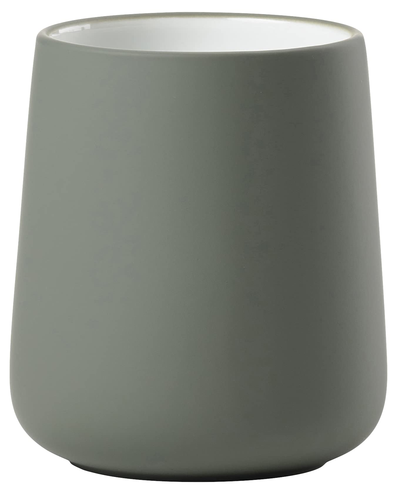 Zone Denmark Nova Porcelain Toothbrush Cup with Soft Touch Coating Diameter 8 cm Height 10 cm Olive Green