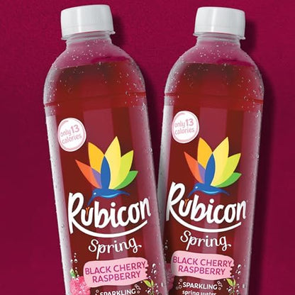 Rubicon Spring 12 Pack Black Cherry Raspberry, Sparkling Spring Water with Real Fruit Juice & Natural Flavours, , Only 9 Calories - 12 x 330ml Multipack Cans