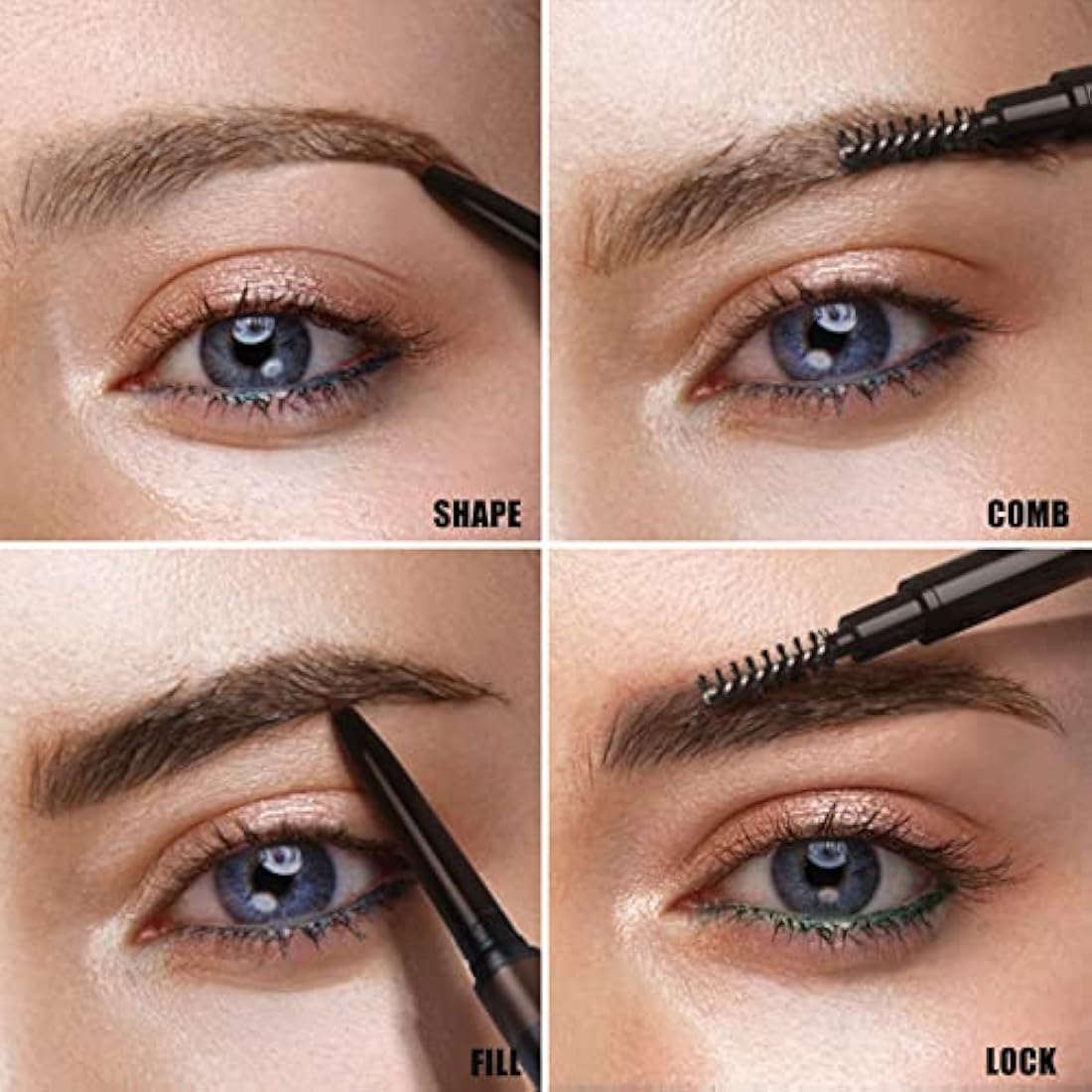 Natural Look Eyebrow Pencil, Long-Lasting & Waterproof, Precise Application, Vegan & Cruelty-Free 0.08g (103#Dark Brown)