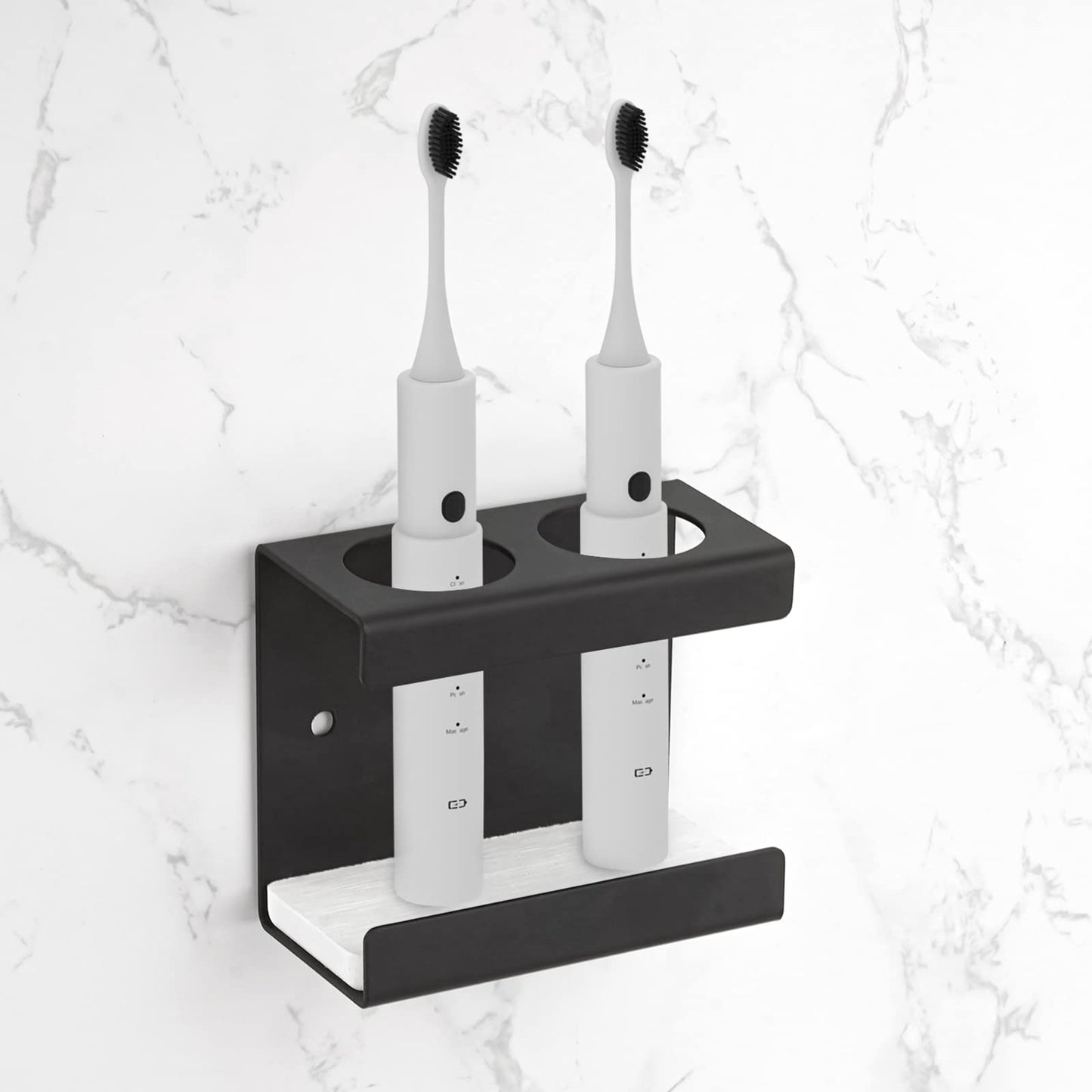 Adorila Electric Toothbrush Holder Wall Mount 2-Slot, Black
