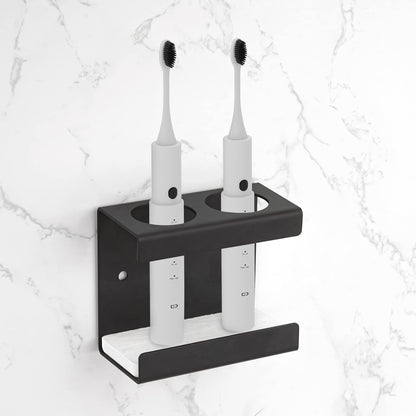 Adorila Electric Toothbrush Holder Wall Mount 2-Slot, Black
