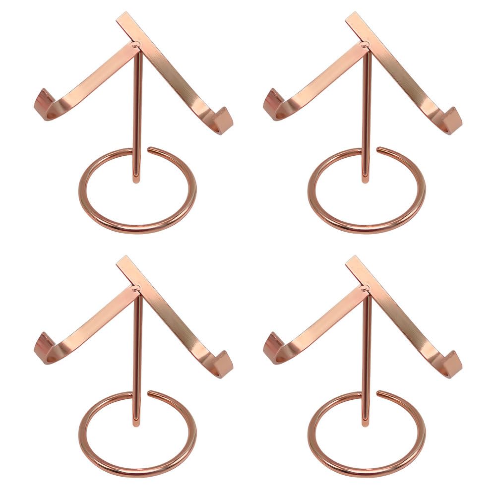 BDKMMS Crystal Display Stand, 4Pcs Metal Crystal Heart Stones Ball Holder Mineral Specimen Easel Holder for Geodes Agate Fossils Plates Collection