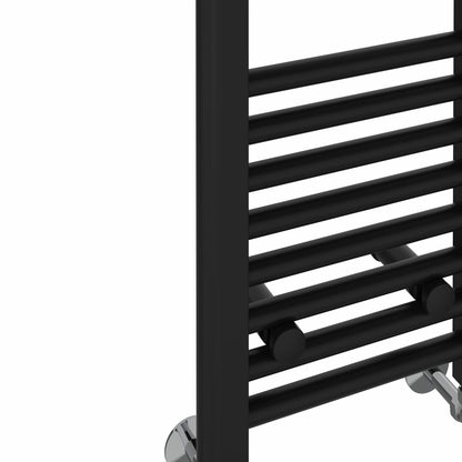 NRG Black Heated Towel Rail Straight Designer Bathroom Radiator, 1400×500mm
