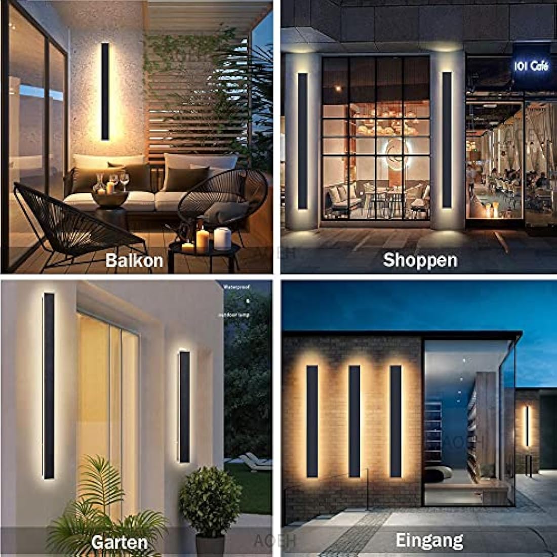 Outdoor Wall Lights LED Black Long Wall Sconce Ip65 Waterproof Outside Lights Rectangular Wall Lighting 3000k 45W Aluminum Exterior/Indoor Wall Light For Garden Villa Porch Terraces Garage,125cm*1