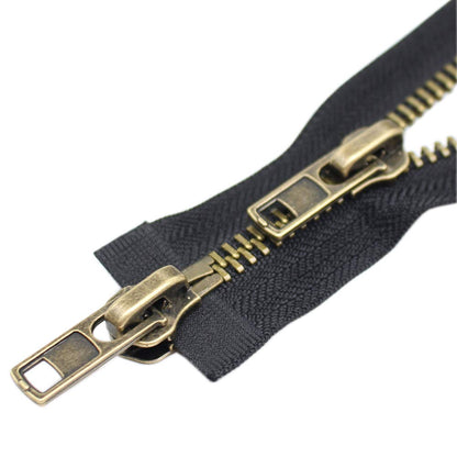 ByaHoGa 40cm #8 Large Metal Zipper 2 Way Divisible Zipper for Jackets Sew Coats (TW Antique Brass)